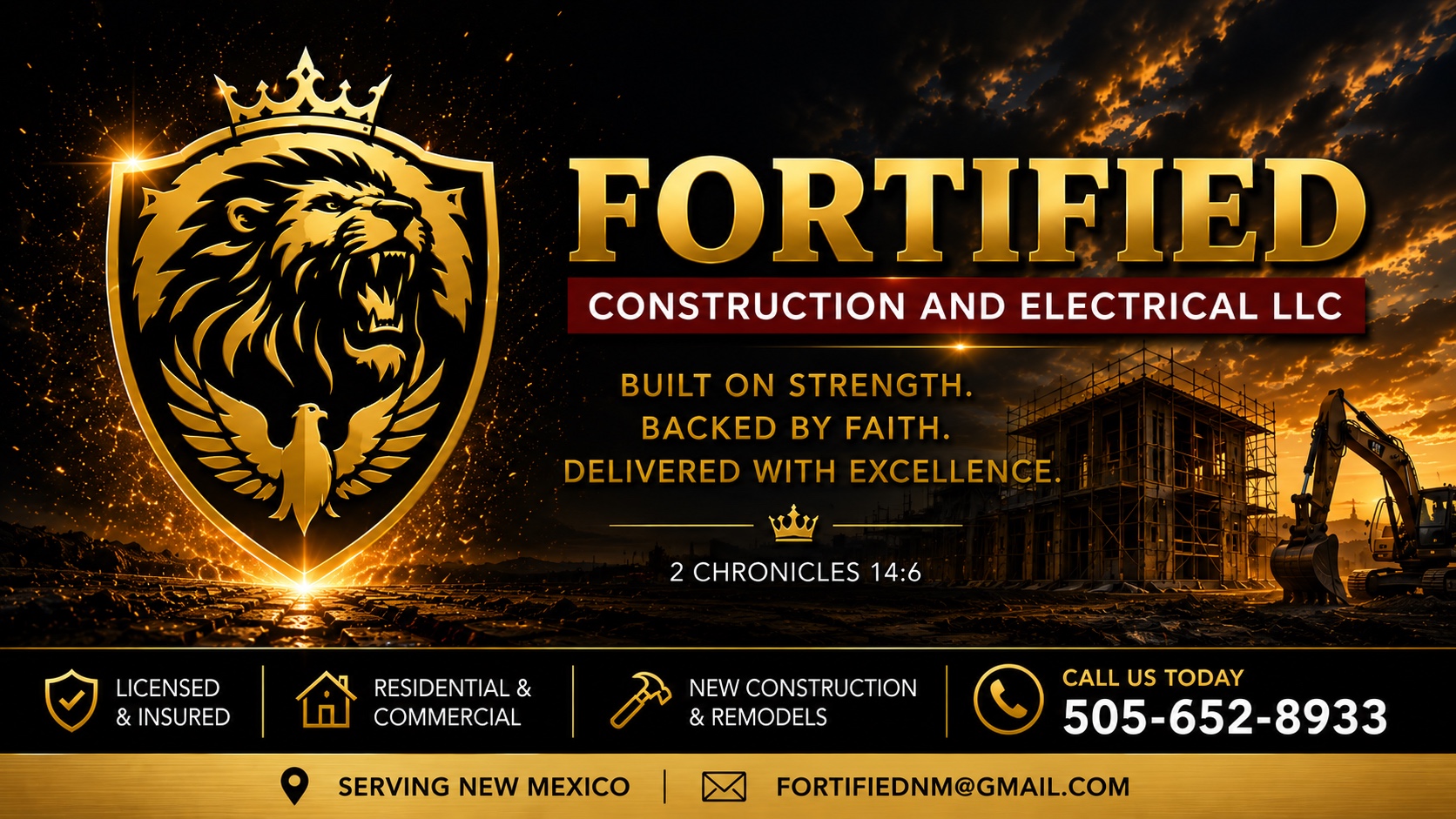 Fortified Construction and Electrical LLC — Built on Strength. Backed by Faith. Delivered with Excellence.